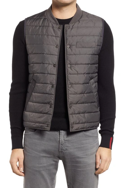 Stone Rose Water Repellent Puffer Vest In Charcoal
