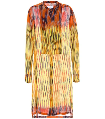 Dries Van Noten Printed Silk Shirt Dress In Multicoloured