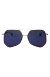 Grey Ant Megalast 59mm Aviator Sunglasses In Silver/ Blue