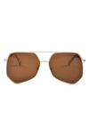 Grey Ant Megalast Ii 56mm Aviator Sunglasses In Gold/ Brown