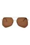 Grey Ant Megalast 59mm Aviator Sunglasses In Gold/ Brown