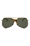 Grey Ant Goste 58mm Aviator Sunglasses In Gold/ Green