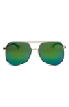 Grey Ant Megalast 59mm Aviator Sunglasses In Gold/ Green