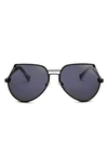 Grey Ant Embassy 60mm Aviator Sunglasses In Black/ Blue