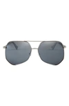 Grey Ant Megalast 59mm Aviator Sunglasses In Silver/ Silver