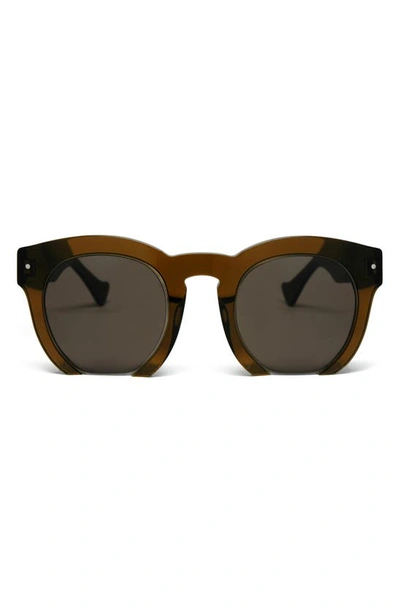 Grey Ant Fromone 50mm Round Sunglasses In Brown/ Brown