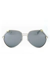 Grey Ant Embassy 60mm Aviator Sunglasses In Silver/ Silver
