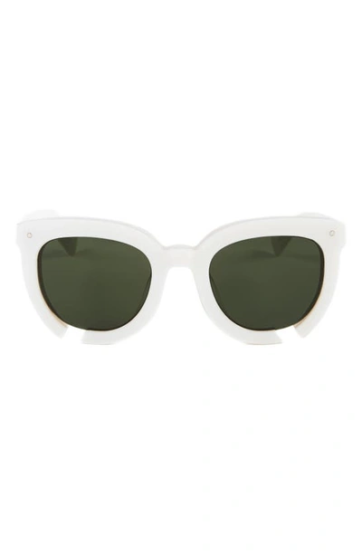Grey Ant Incidental Habit 52mm Aviator Sunglasses In White/ Green