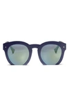 Grey Ant Fromone 50mm Round Sunglasses In Navy/ Grey