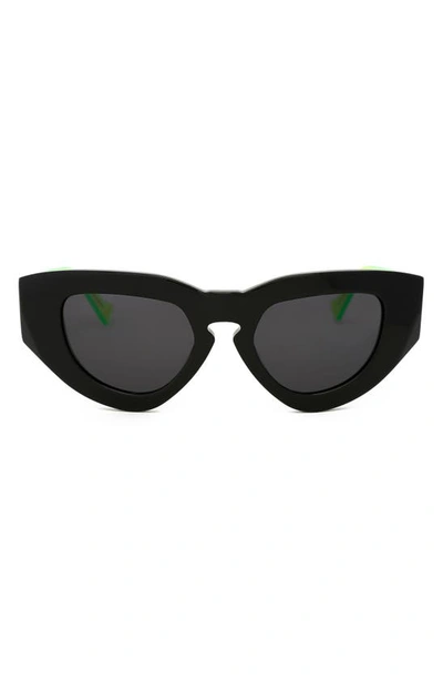 Grey Ant 50mm Cat Eye Sunglasses In Black / Neon / Grey