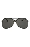 Grey Ant Goste 58mm Aviator Sunglasses In Black/ Grey