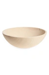 Farmhouse Pottery 17" Crafted Wooden Serving Bowl In White