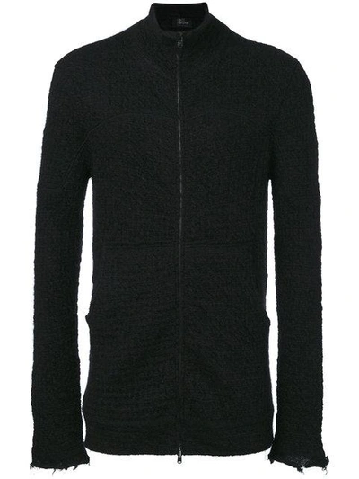 Lost & Found Zipped Knitted Cardigan In Black