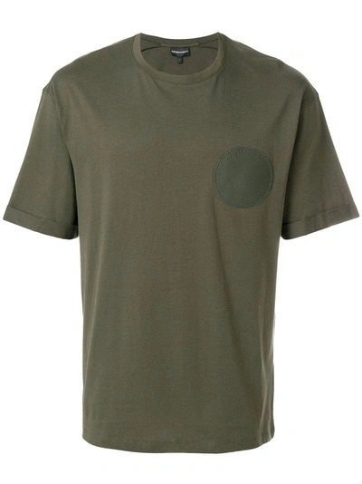 Emporio Armani Circle Patch T-shirt In Green