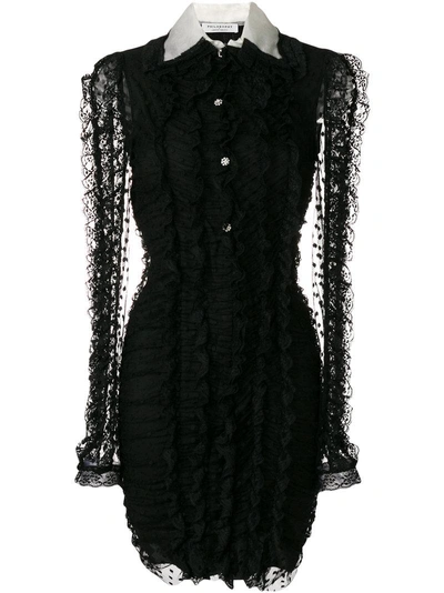 Philosophy Di Lorenzo Serafini Ruched Lace Dress - Black