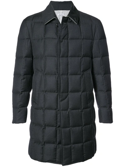 Thom Browne Downfilled Classic Coat In Grey