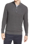 The Normal Brand Waffle Knit Quarter Zip Pullover In Charcoal