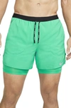 Nike Dri-fit Flex Stride Pocket 2-in-1 Running Shorts In Roma Green/ Roma Green