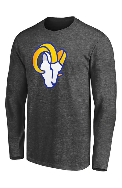 Fanatics Men's Heathered Charcoal Los Angeles Rams Big And Tall Primary Logo Long Sleeve T-shirt