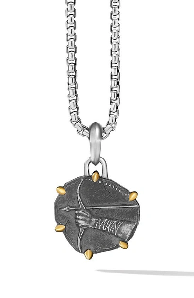 David Yurman Zodiac Pendant In Silveragittarius