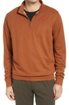 Peter Millar Comfort Interlock Quarter Zip Pullover In Hazel Wood