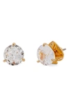 Kate Spade Trio Prong Studs In Clear/ Gold
