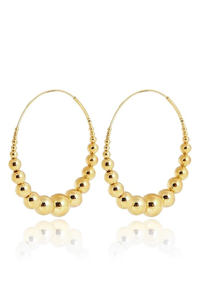 Gas Bijoux Multiperla Hoop Earrings In Gold
