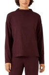 Eileen Fisher Funnel Neck Long Sleeve Boxy Top In Cassis