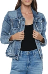 Wash Lab Denim Sammy Frayed Denim Jacket In Pacific Blue