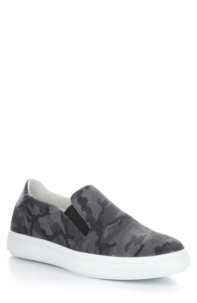 Bos. & Co. Chuska Slip-on Sneaker In Grey/ Black Camo/ Suede