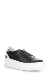 Bos. & Co. Mona Platform Slip-on Sneaker In Black/ White/ Pewter Patent
