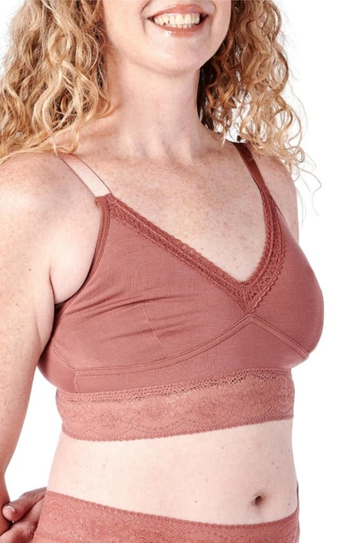 Anaono Post-surgery Delilah Lounge Pocketed Bralette In Dusty Rose