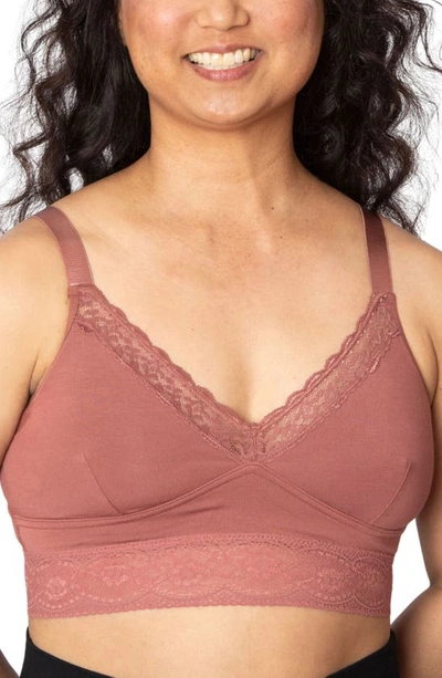 Anaono Post-surgery Delilah Lounge Pocketed Bralette In Dusty Rose