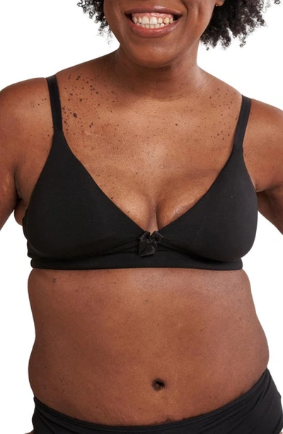 Anaono Molly Post-surgery Pocketed Plunge Wireless T-shirt Bra In Black