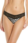 Natori Intimates Bliss Perfection One-size Thong In Black Luxe Leopard Print