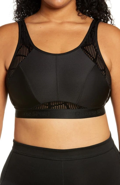 Glamorise No-sweat Full Figure Mesh Sports Bra In Black