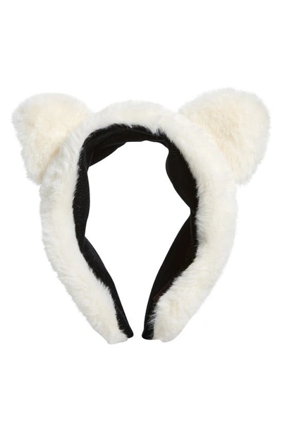 Tasha Na Furry Cat Ear Headband In Ivory