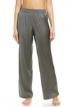 Skims Stretch Silk Pajama Pants In Gunmetal