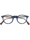 Oliver Peoples Gregory Peck Round Frame Glasses In Blue