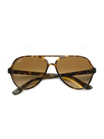Ray Ban Rb4125 Iconic Cats 5000 59mm Aviator Sunglasses In Tortoise