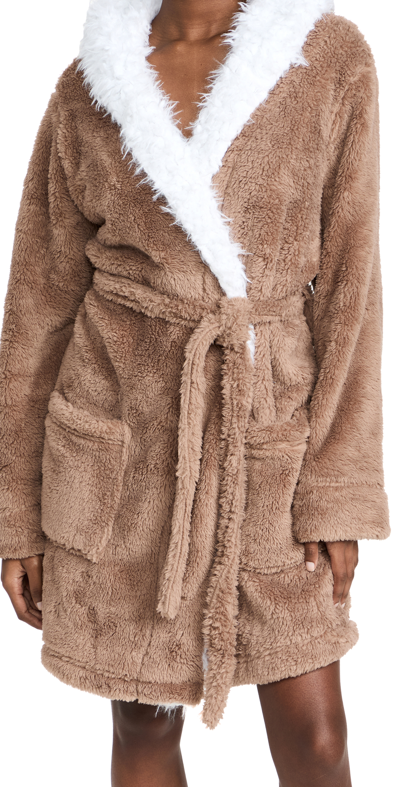 Honeydew Intimates Head In The Clouds Terry Dressing Gown In Brown Sugar