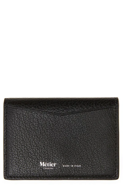 Métier London Leather Business Card Holder In Black