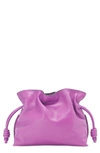 Loewe Mini Flamenco Leather Clutch In 6450 Bright Purple