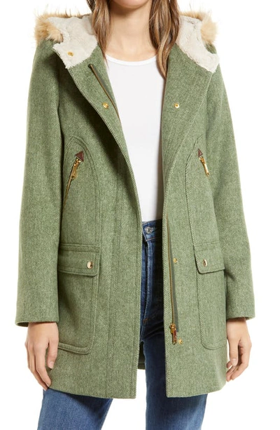 Sam Edelman Hooded Duffle Coat In Fern Green