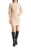 Bebe Quilted Sweater Dress In Brown