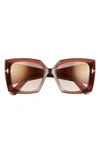 Tom Ford 54mm Square Sunglasses In Brown Mirror
