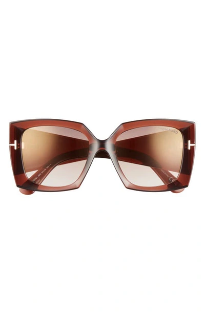 Tom Ford 54mm Square Sunglasses In Brown Mirror