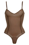 Item M6 All Mesh Shaping Bodysuit In Milk Chocolate