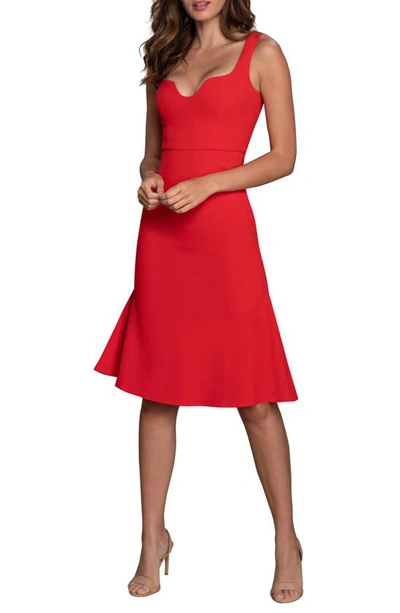 Dress The Population Sammie Sweetheart Neck Cocktail Dress In Rouge
