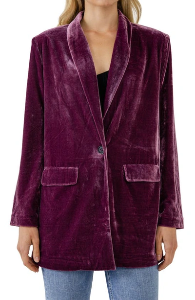 Endless Rose Velvet Blazer In Lavender